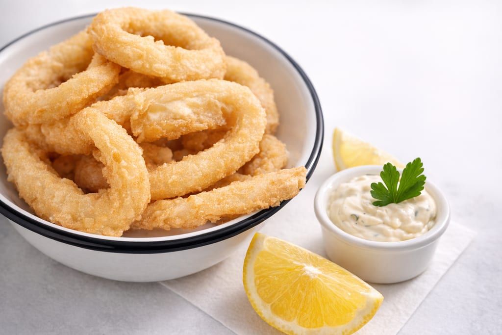 Rabas Fritas con Salsa Tártara
