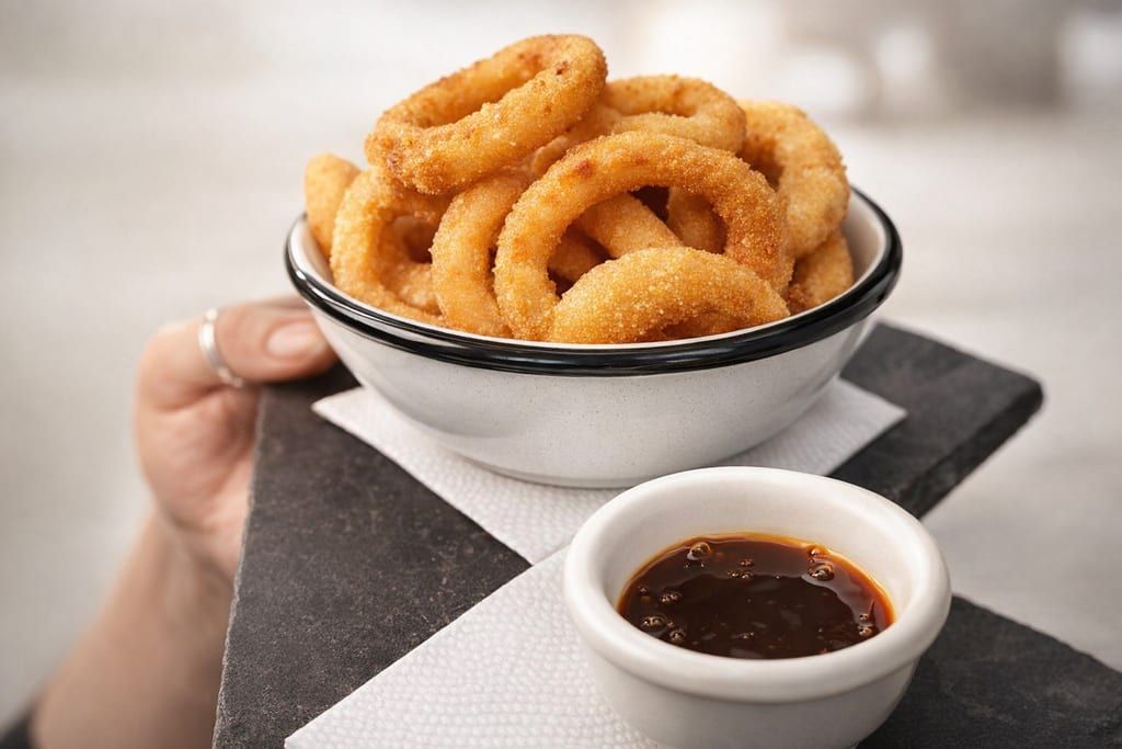 Aros de Cebolla con Salsa BBQ